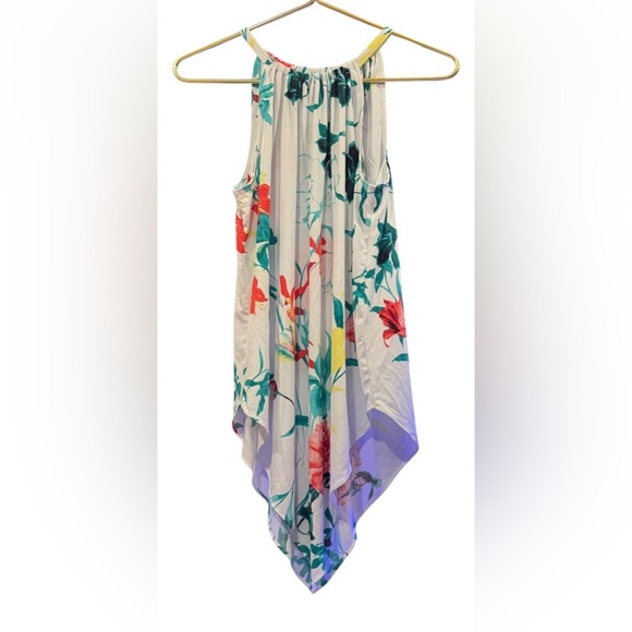 🛍️ Alfani Women’s Floral Printed Pointed-Hem High Neck Blouse – Size S - Picture 1 of 5